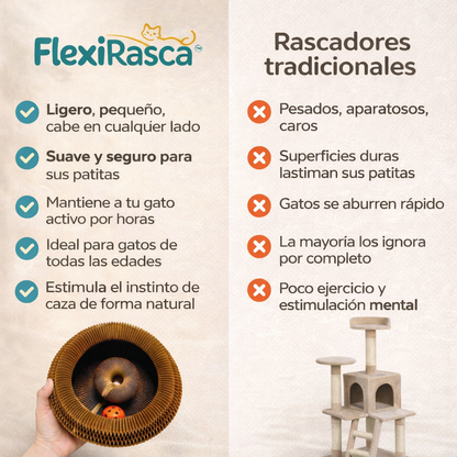 FlexiRasca™ - Rascador Antiestrés para Gatos
